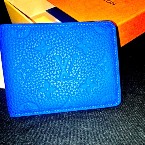 Louis Vuitton Other - Louis Vuitton Blue Taurillon Leather Slender Wallet